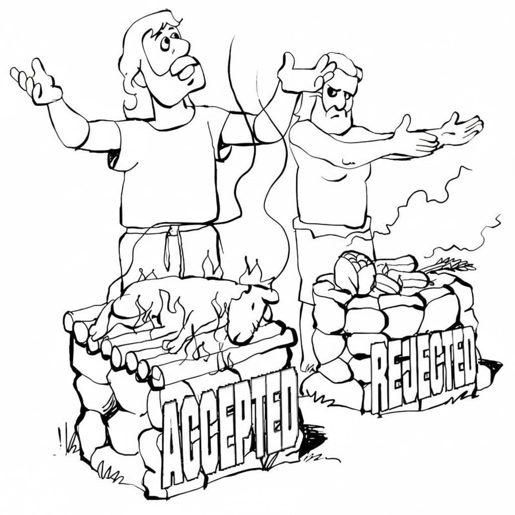 Nakreslete Kain a Ábel základní omalovánka