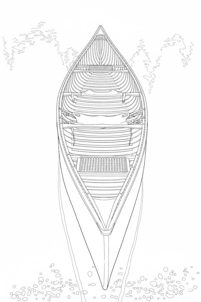 Nakreslete Kánoe k vytisknutí omalovánka