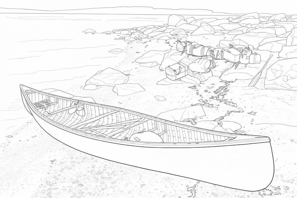 Nakreslete Kánoe prostý omalovánka