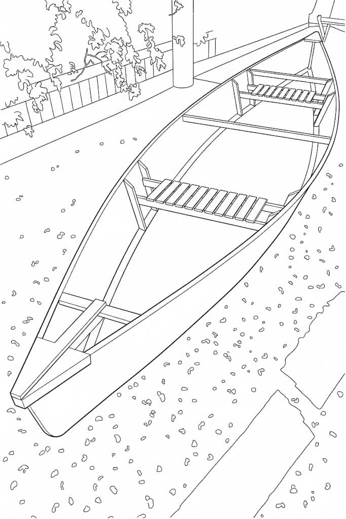 Nakreslete Kánoe snadný tisknutelné omalovánka