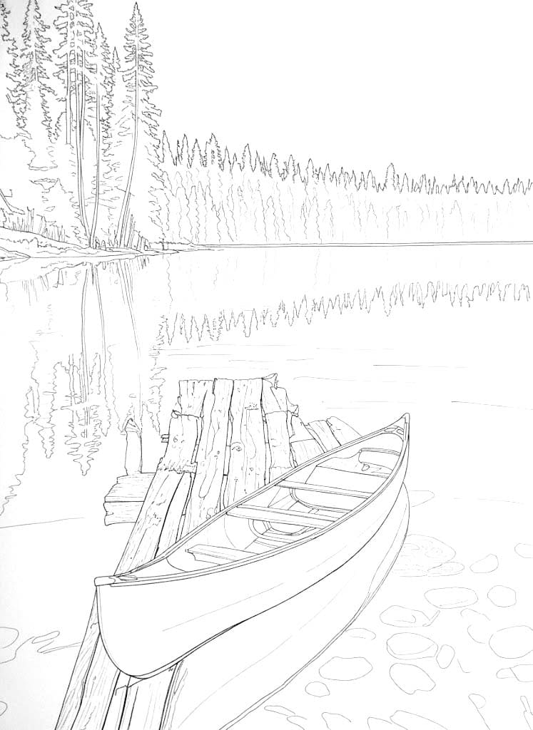 Nakreslete Kánoe základní omalovánka