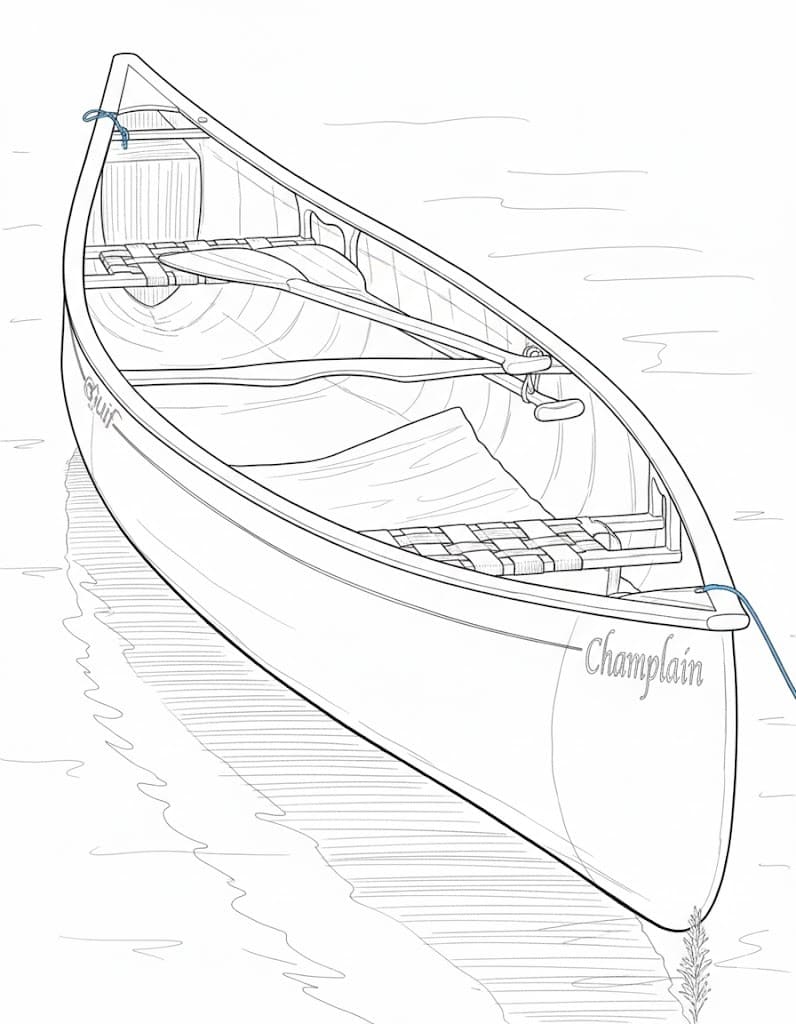 Nakreslete Kánoe zdarma prostý tisknutelné omalovánka