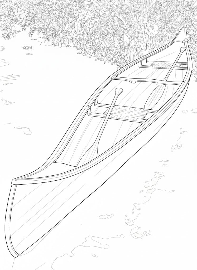 Nakreslete Kánoe zdarma snadný tisknutelné omalovánka