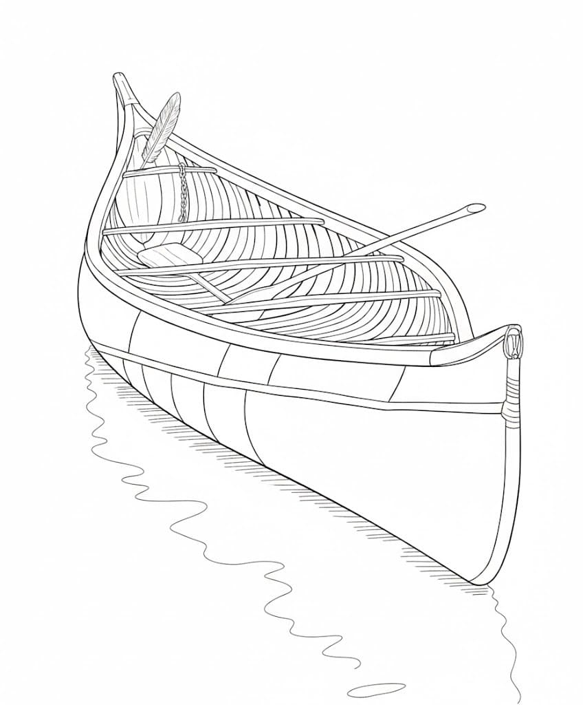 Nakreslete Kánoe zdarma snadný omalovánka