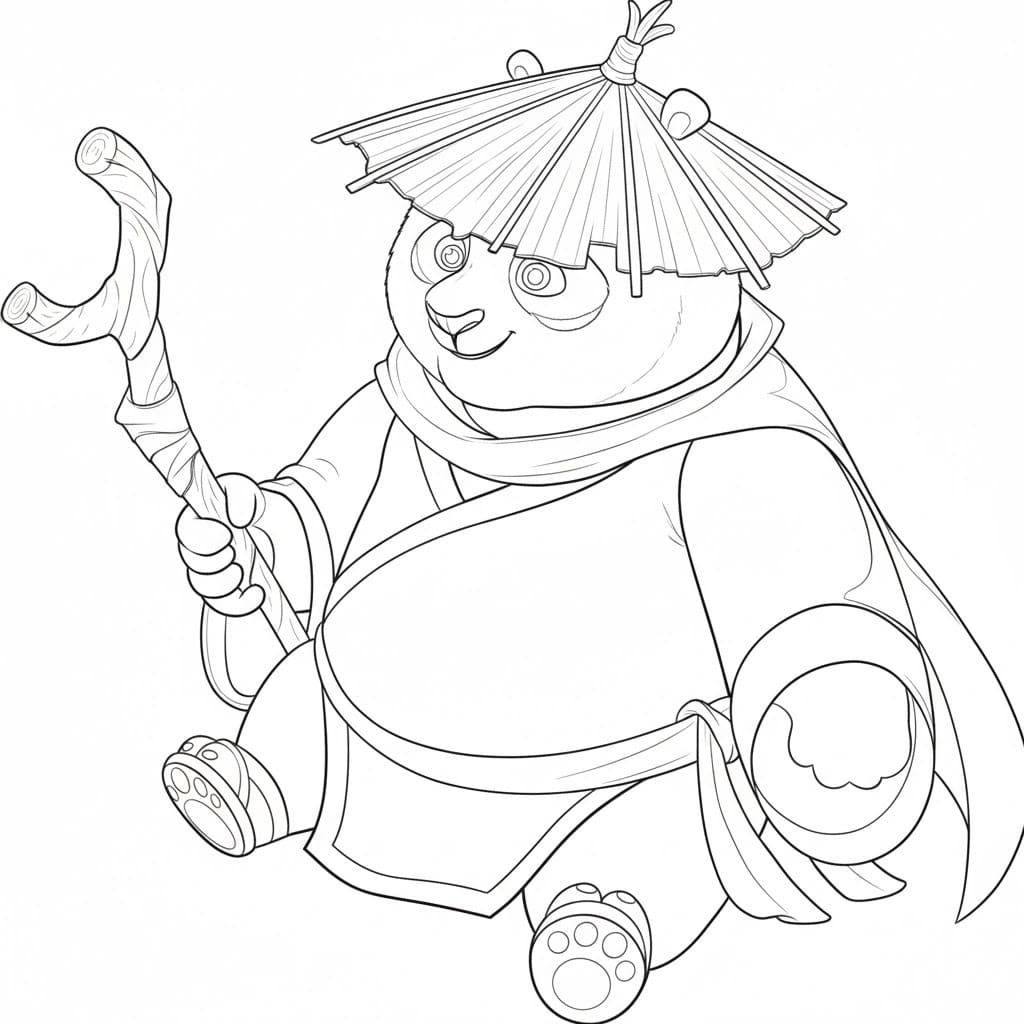 Nakreslete Kung Fu Panda tisknutelné pro děti omalovánka