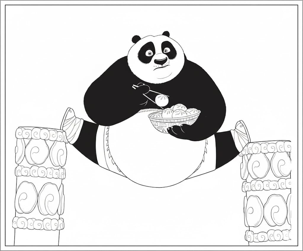 Nakreslete Kung Fu Panda základní omalovánka