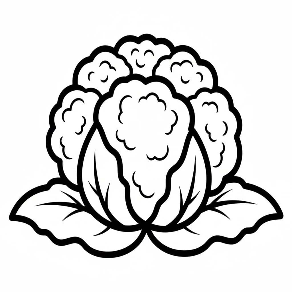 Nakreslete Květák prostý omalovánka