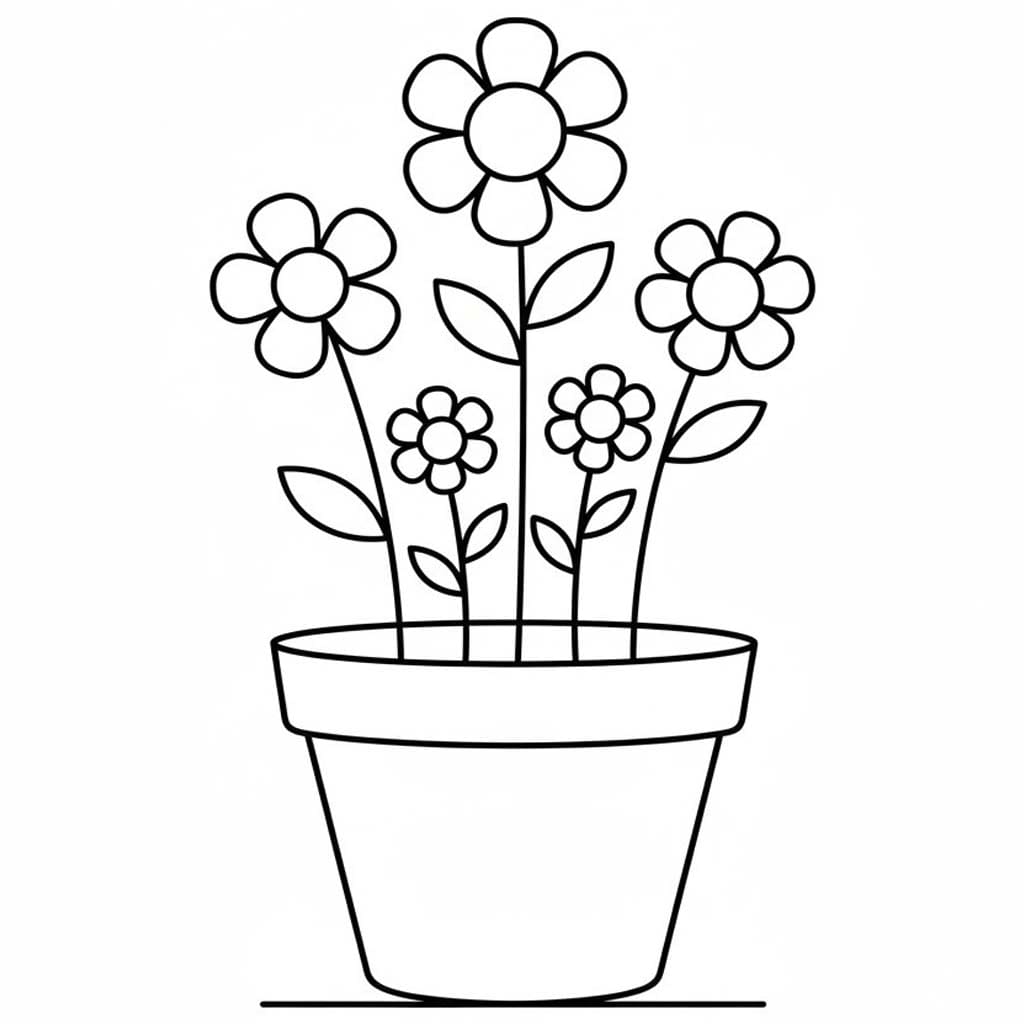 Nakreslete Květináč k vytisknutí zdarma omalovánka