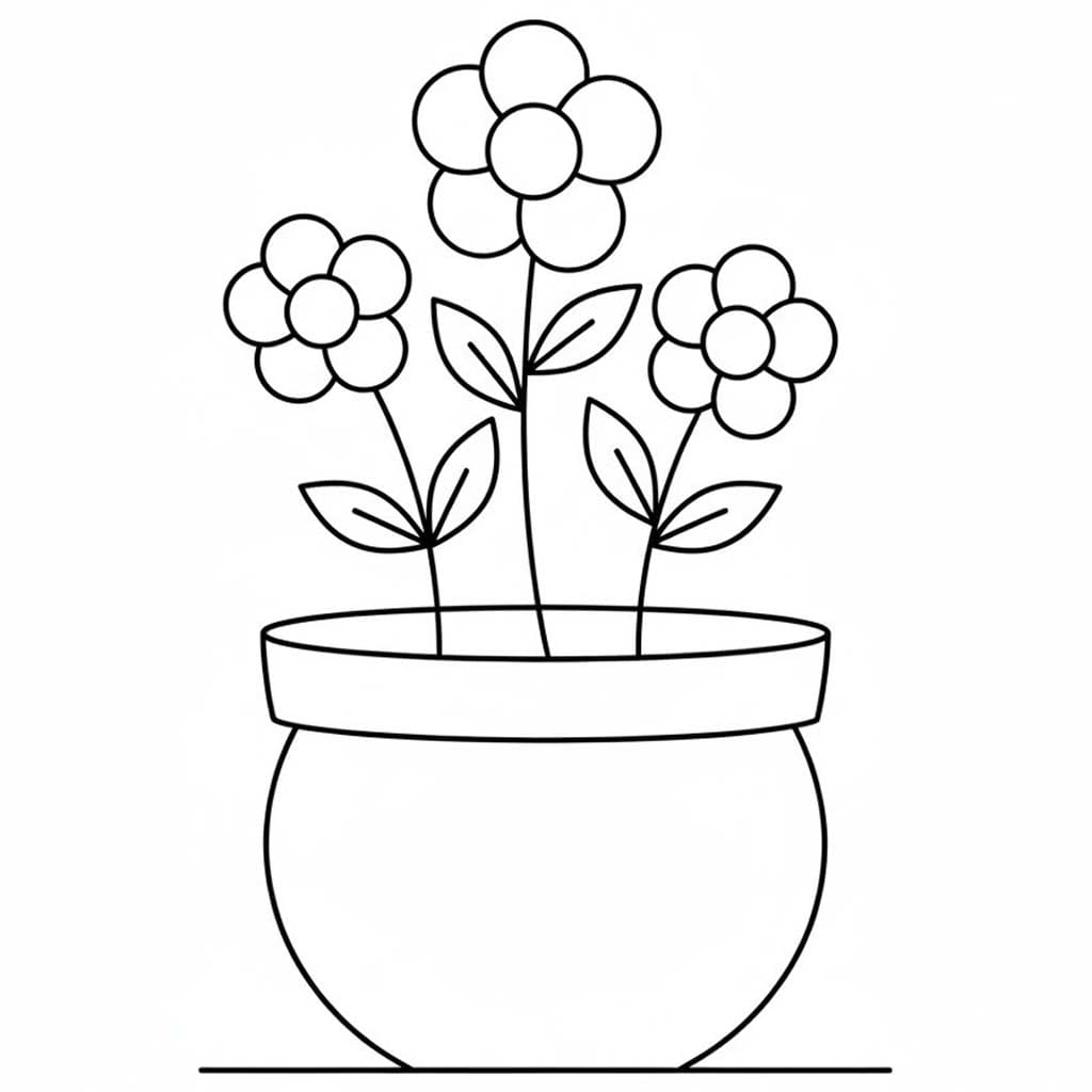 Nakreslete Květináč k vytisknutí omalovánka