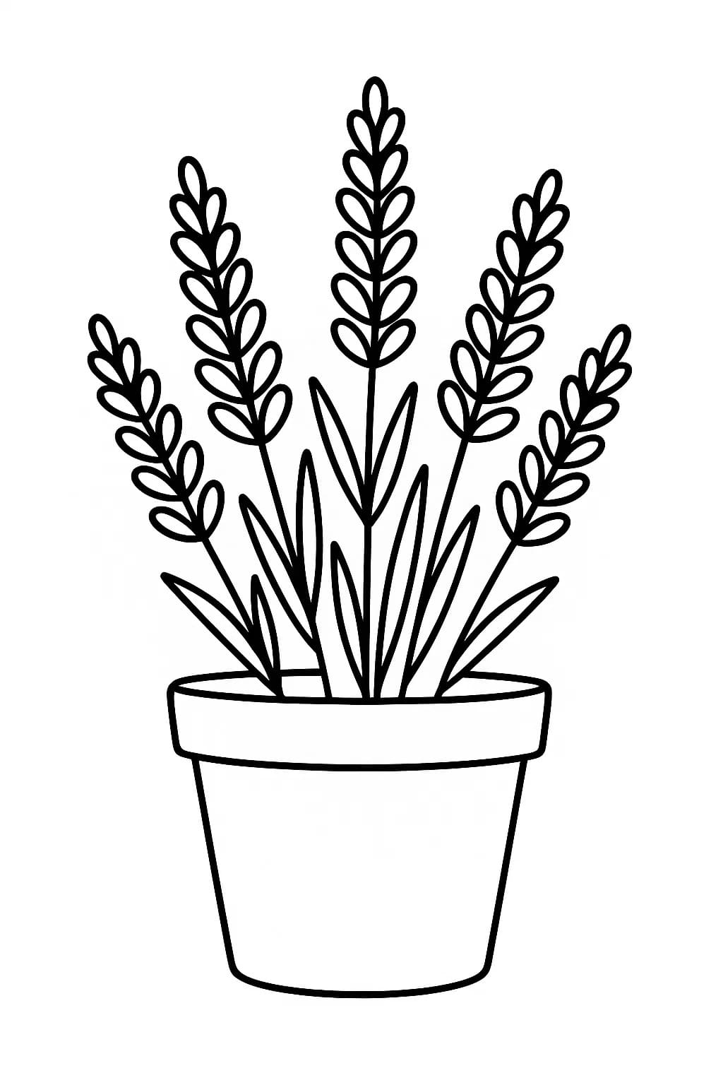 Nakreslete Květináč prostý tisknutelné omalovánka