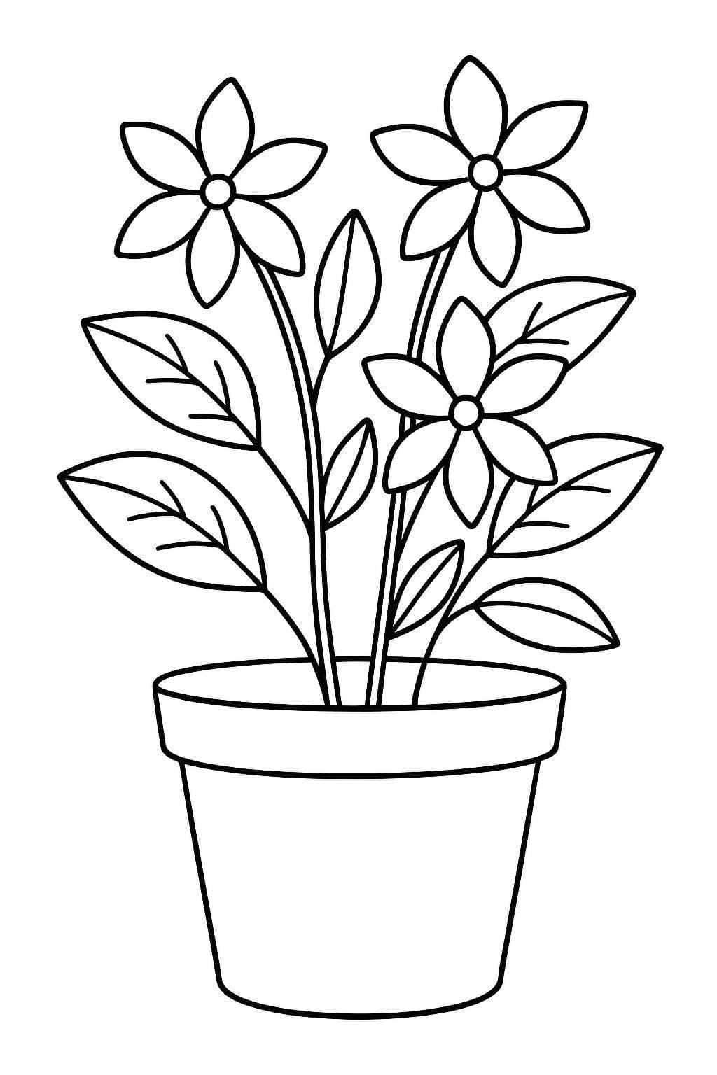 Nakreslete Květináč základní tisknutelné omalovánka