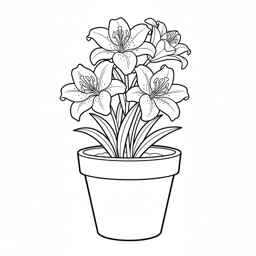 Nakreslete Květináč zdarma základní omalovánka