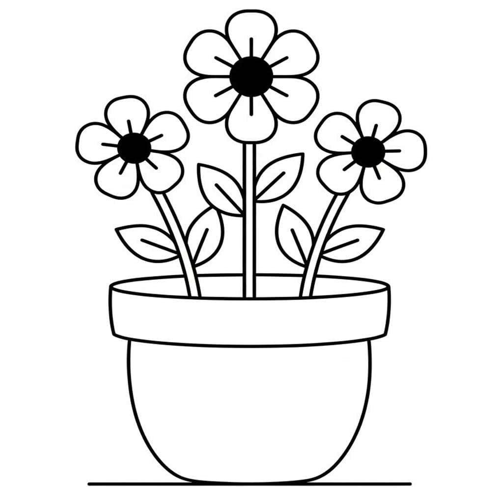 Nakreslete Květináč zdarma omalovánka