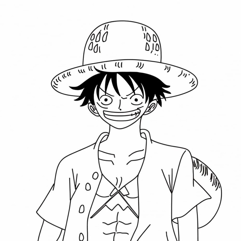Nakreslete Luffy k vytisknutí zdarma omalovánka