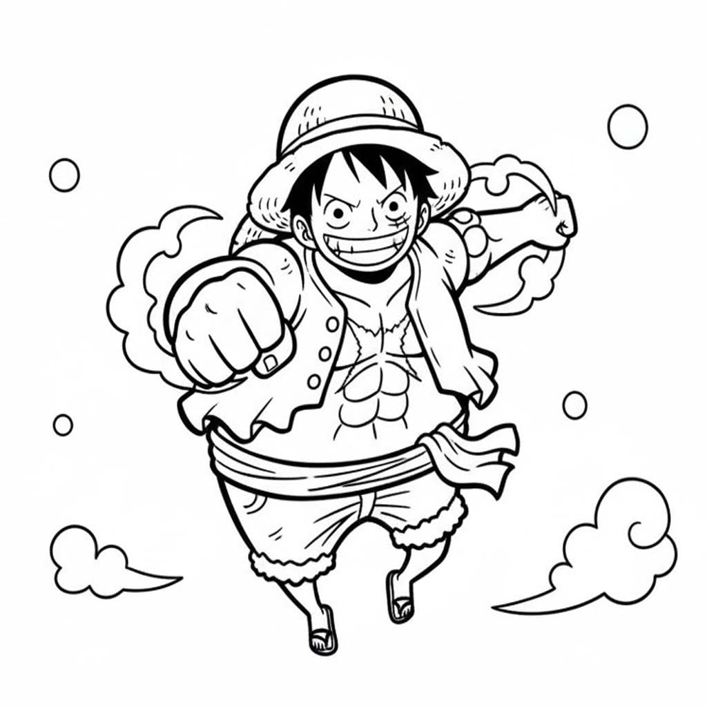 Nakreslete Luffy prostý omalovánka