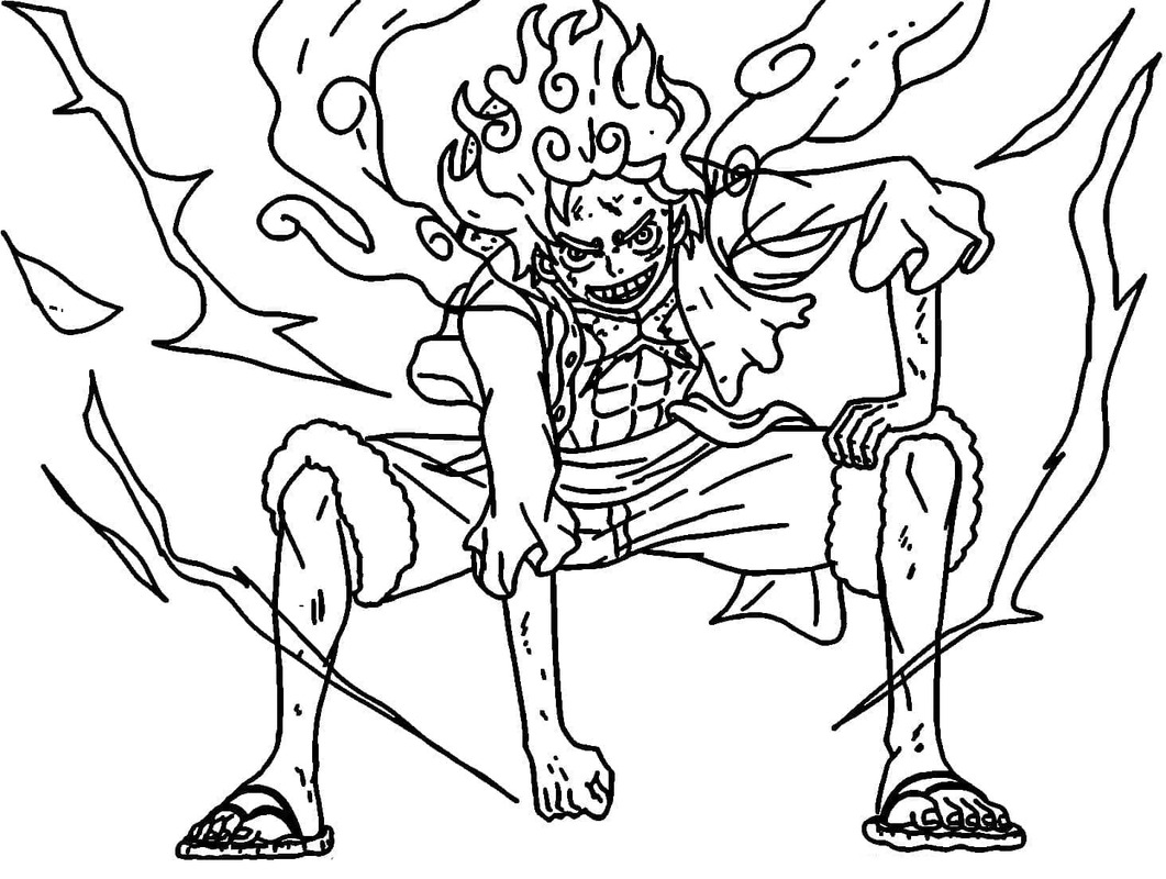 Nakreslete Luffy zdarma základní tisknutelné omalovánka