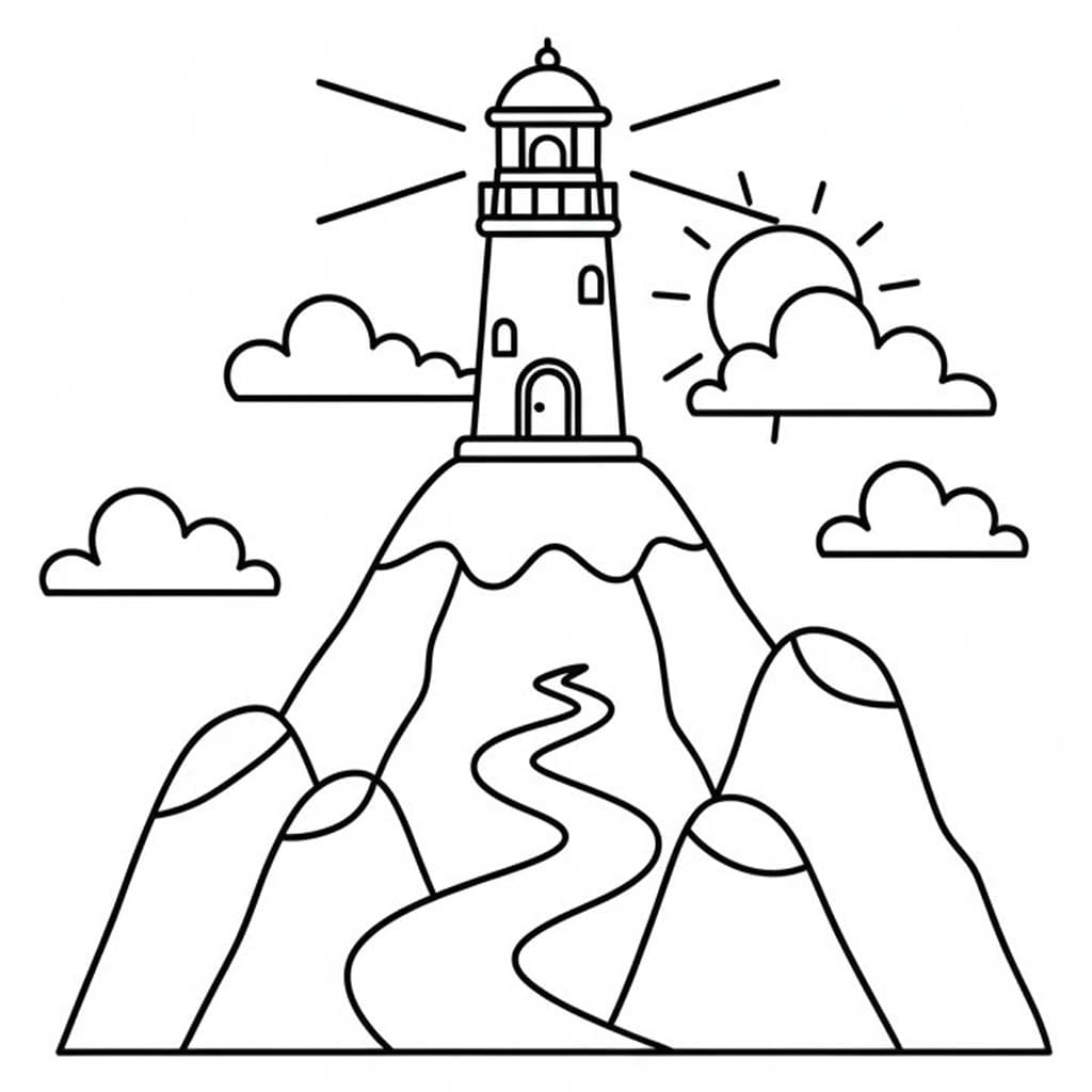 Nakreslete Maják k vytisknutí zdarma omalovánka