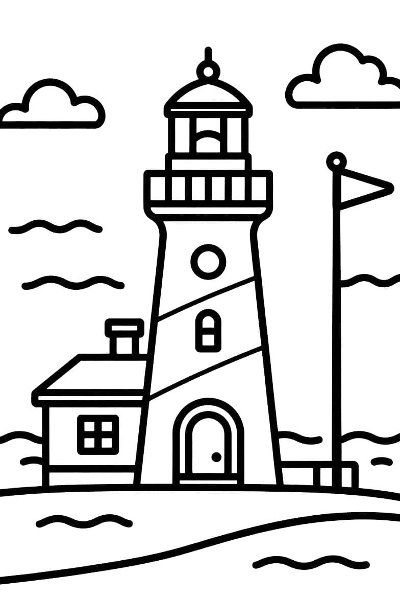 Nakreslete Maják základní tisknutelné omalovánka