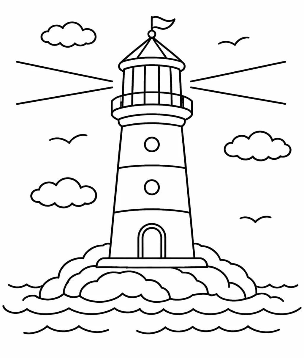 Nakreslete Maják zdarma pro děti omalovánka