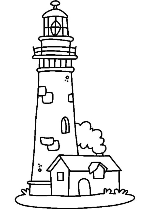 Nakreslete Maják zdarma základní tisknutelné omalovánka