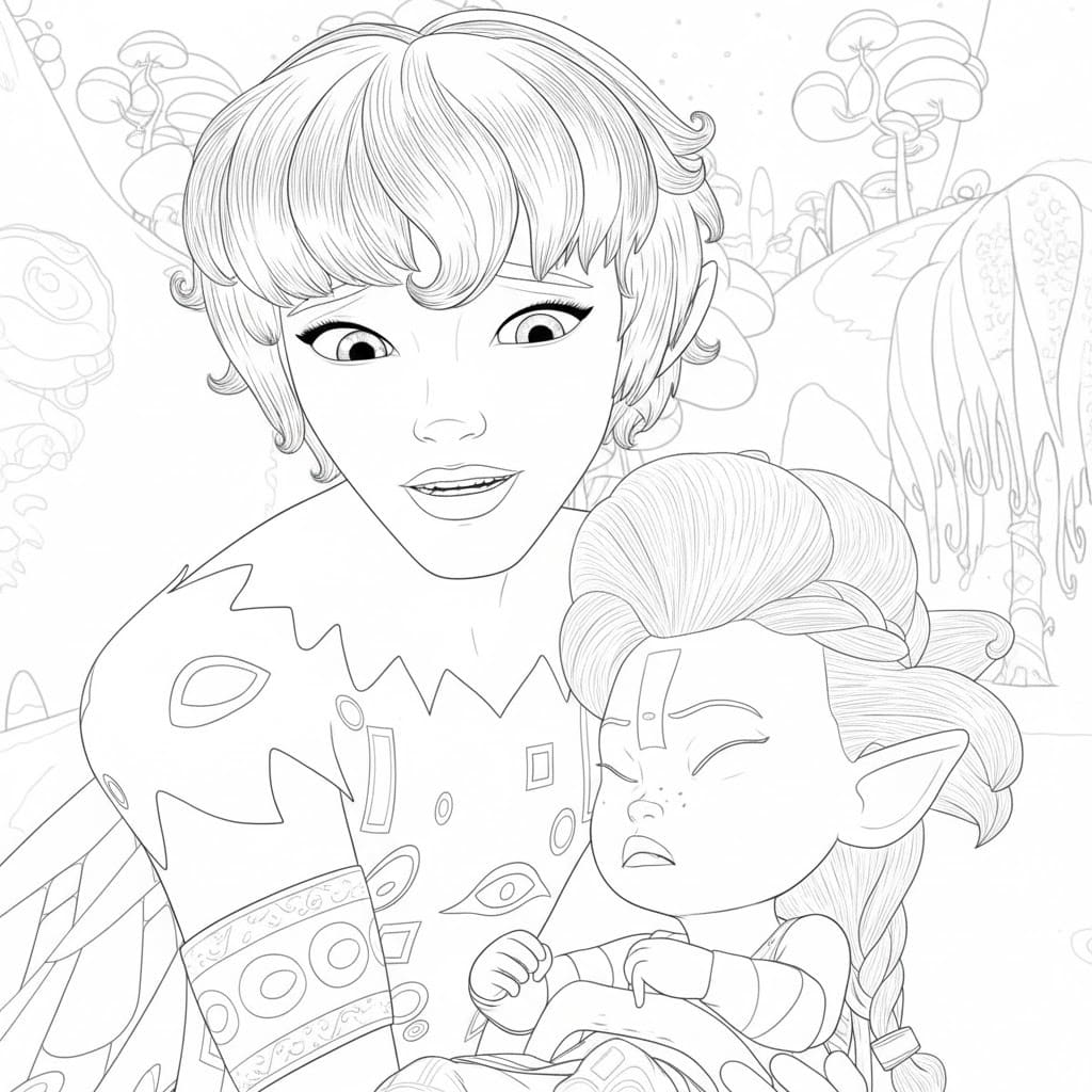 Nakreslete Mia a Já základní omalovánka