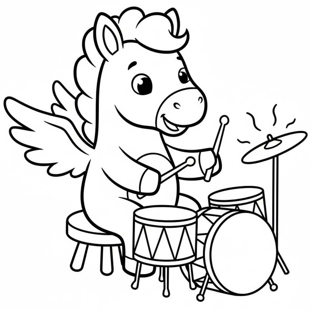 Nakreslete Pegas zdarma základní tisknutelné omalovánka