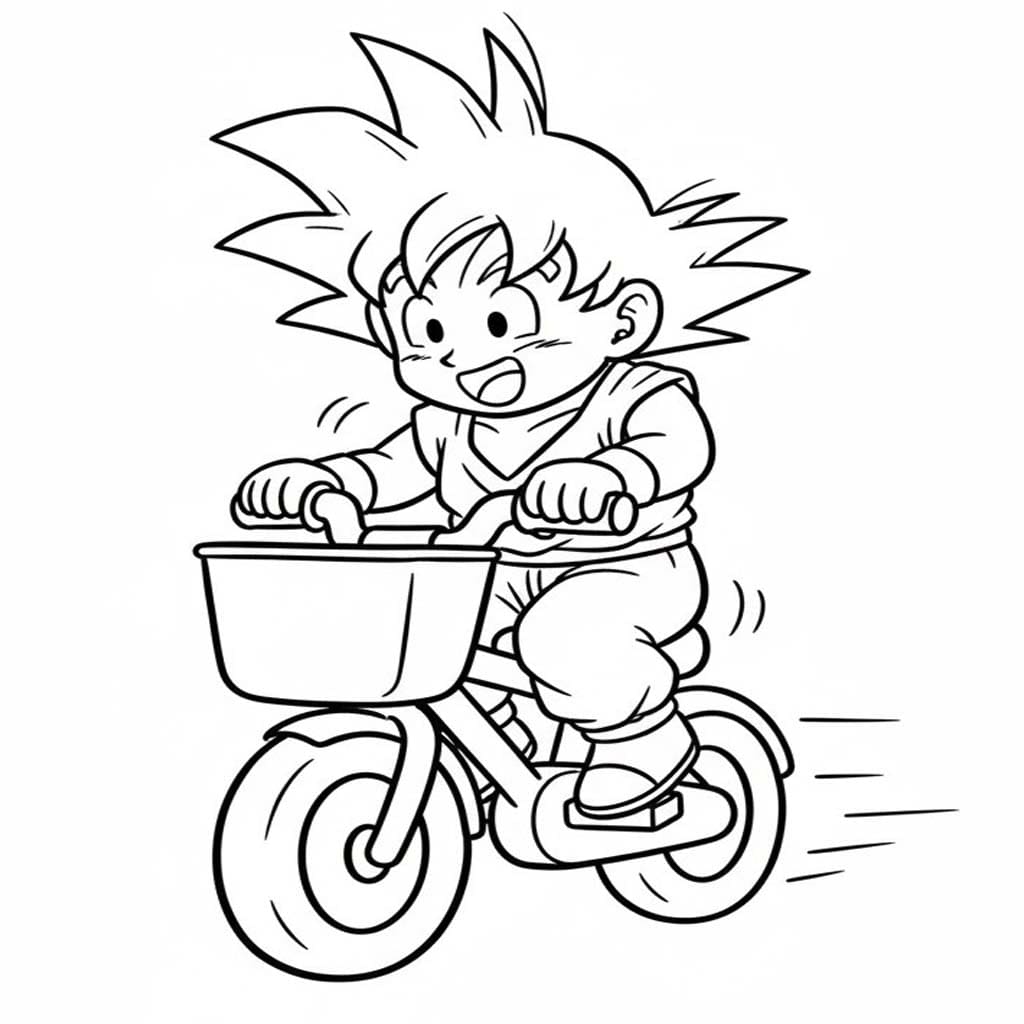 Nakreslete Son Goku prostý tisknutelné omalovánka