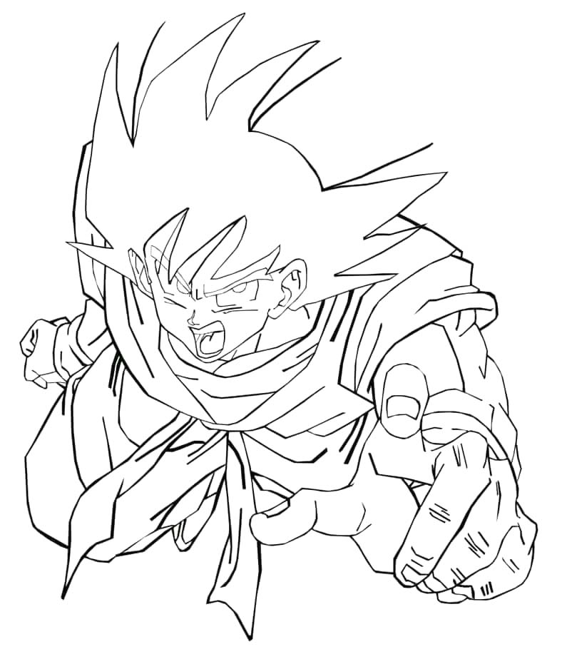 Nakreslete Son Goku snadný omalovánka