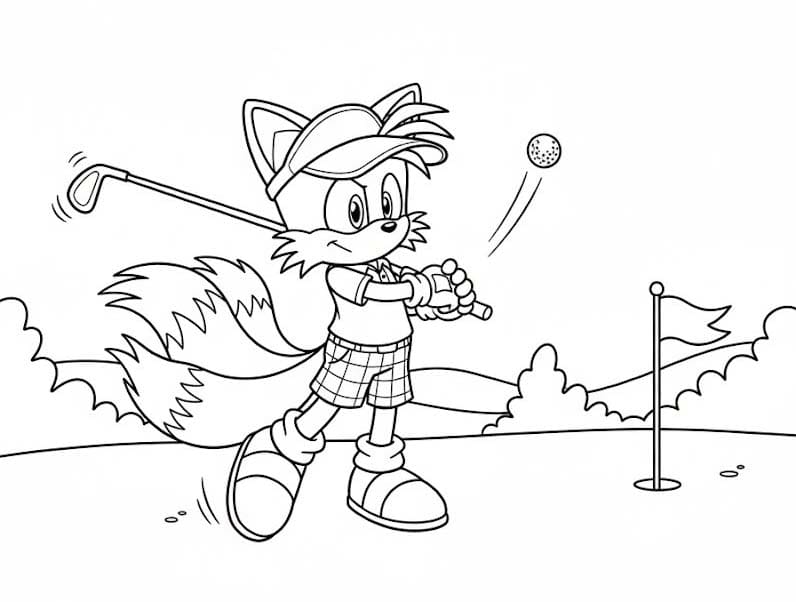 Nakreslete Tails k vytisknutí zdarma omalovánka