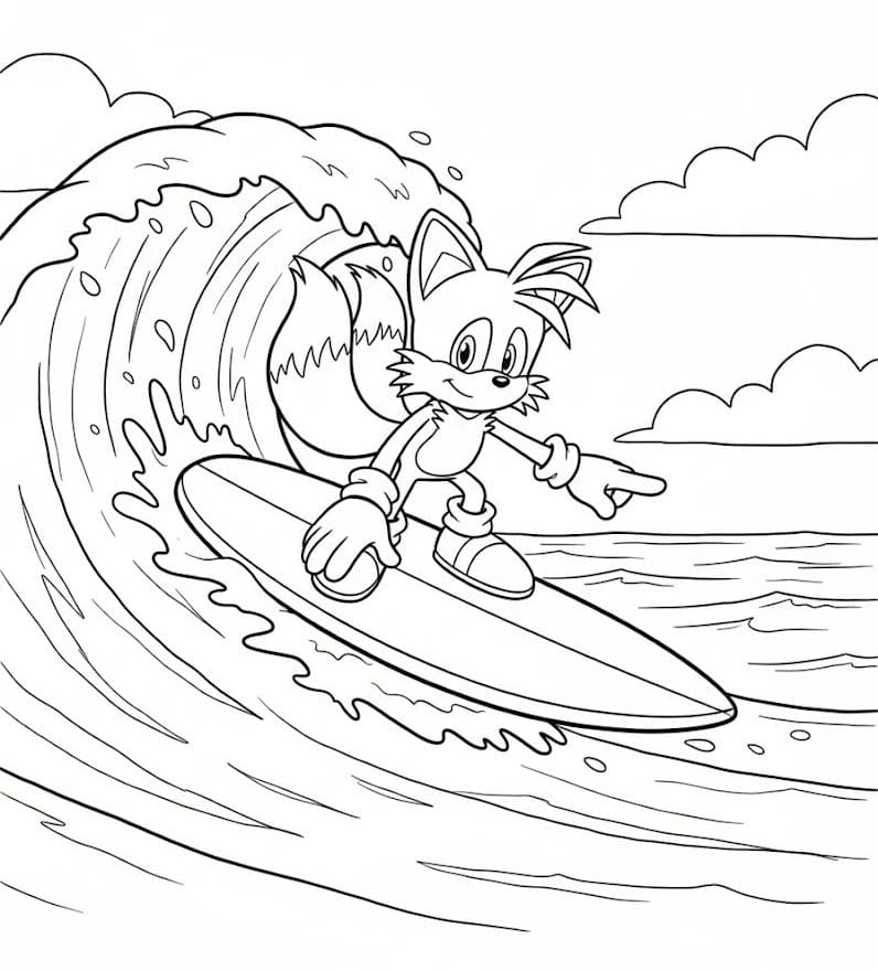 Nakreslete Tails pro děti omalovánka