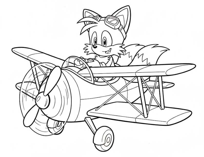 Nakreslete Tails tisknutelné pro děti omalovánka