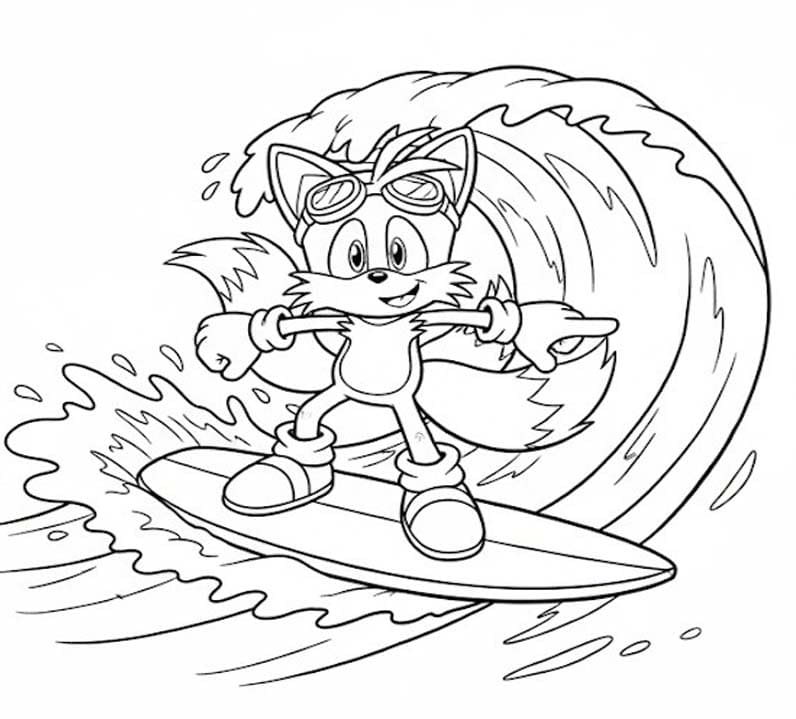 Nakreslete Tails zdarma pro děti omalovánka