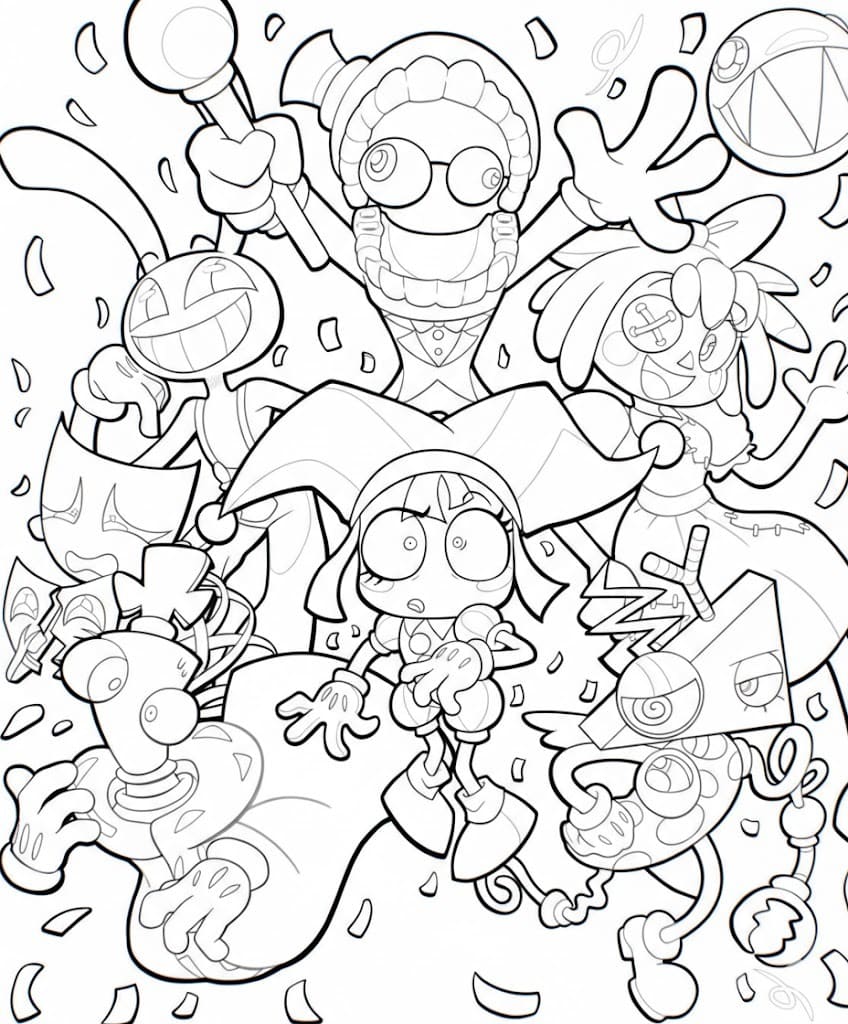 Nakreslete The Amazing Digital Circus základní omalovánka