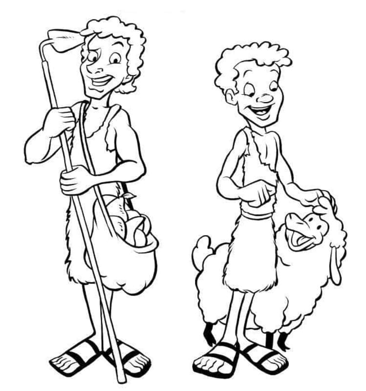 Kain a Ábel omalovánky