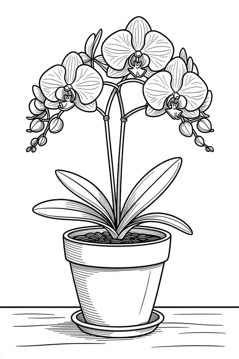 Obraz Květináč zdarma tisknutelné omalovánka