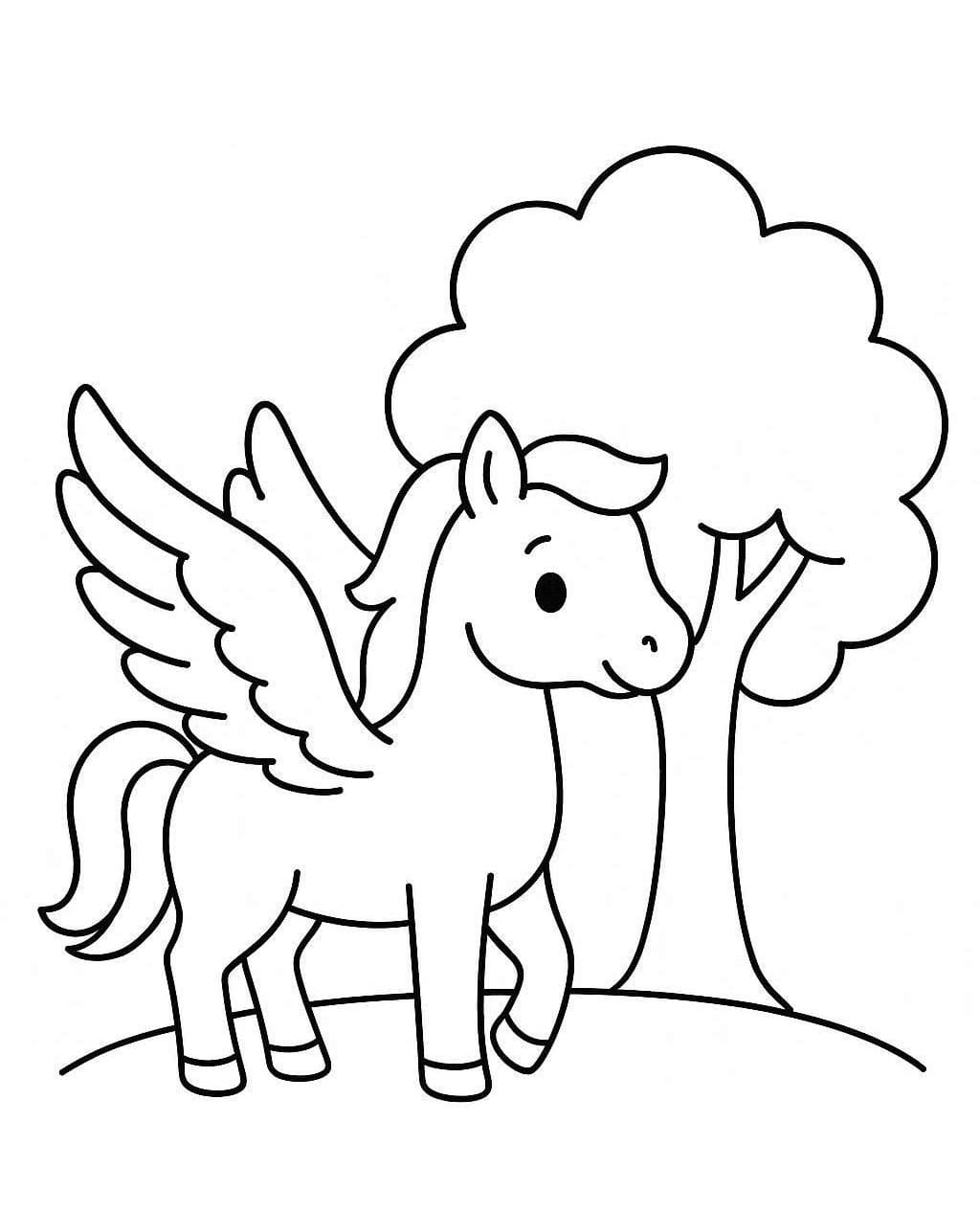 Obraz Pegas tisknutelné omalovánka