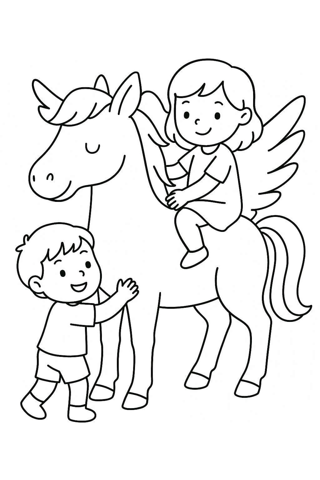 Obraz Pegas zdarma omalovánka