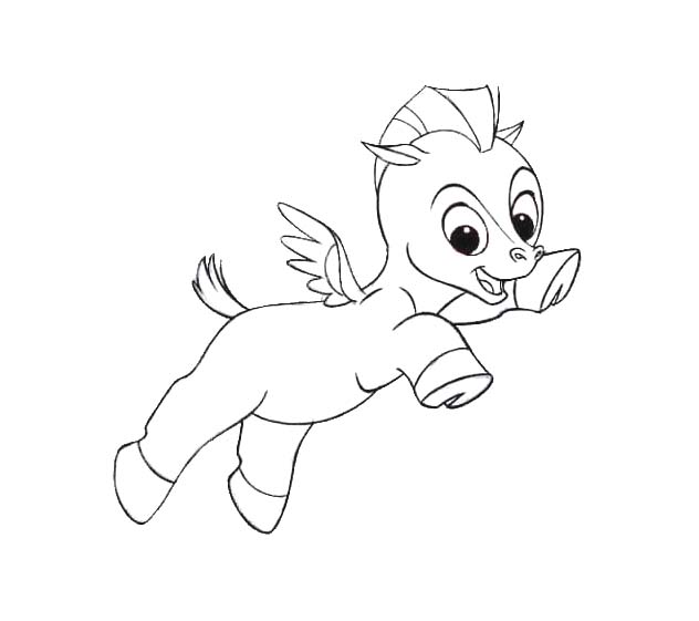 Pegas k vytisknutí zdarma omalovánka