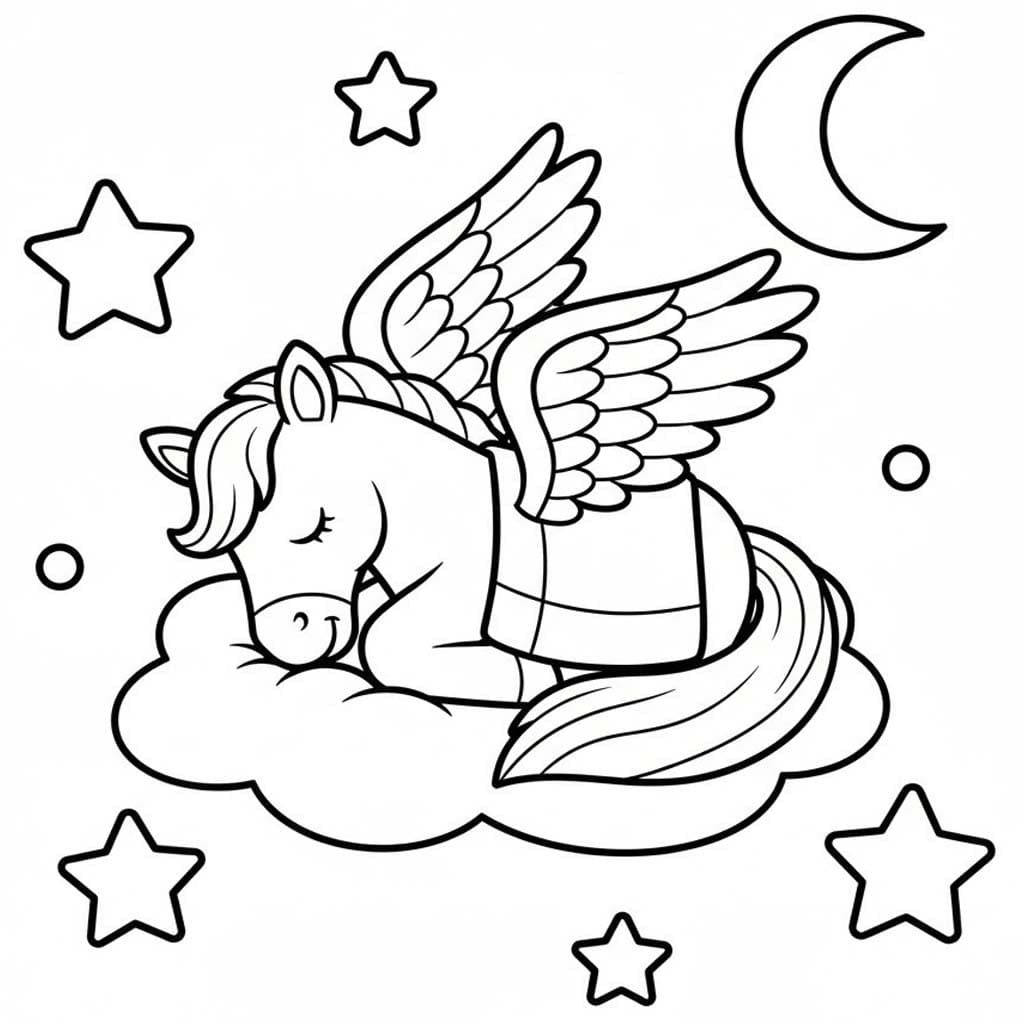 Pegas prostý tisknutelné omalovánka