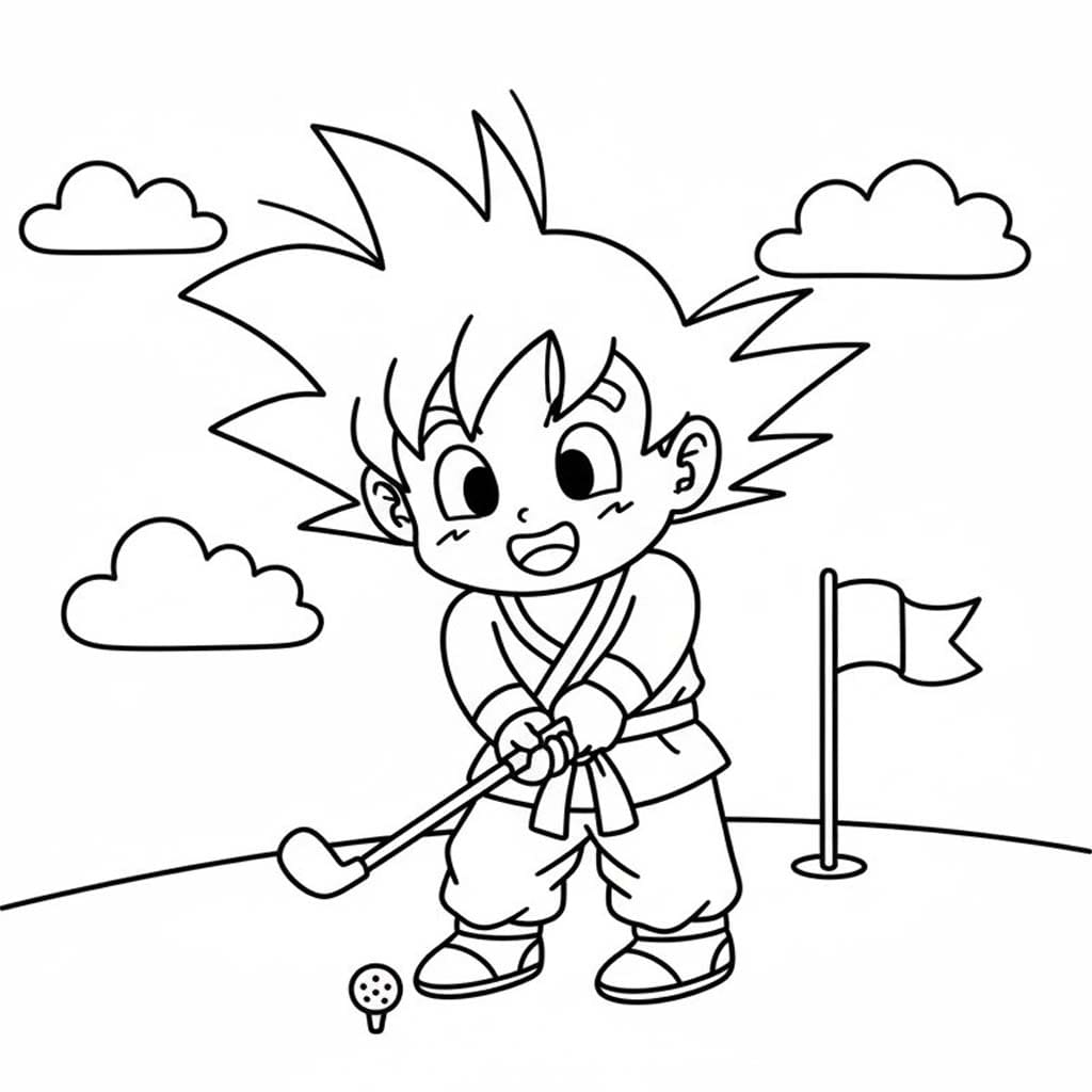 Son Goku k vytisknutí omalovánka