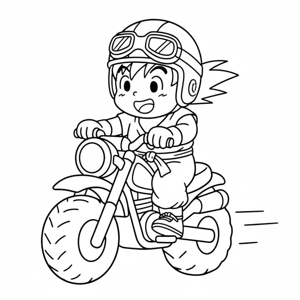 Son Goku zdarma prostý tisknutelné omalovánka