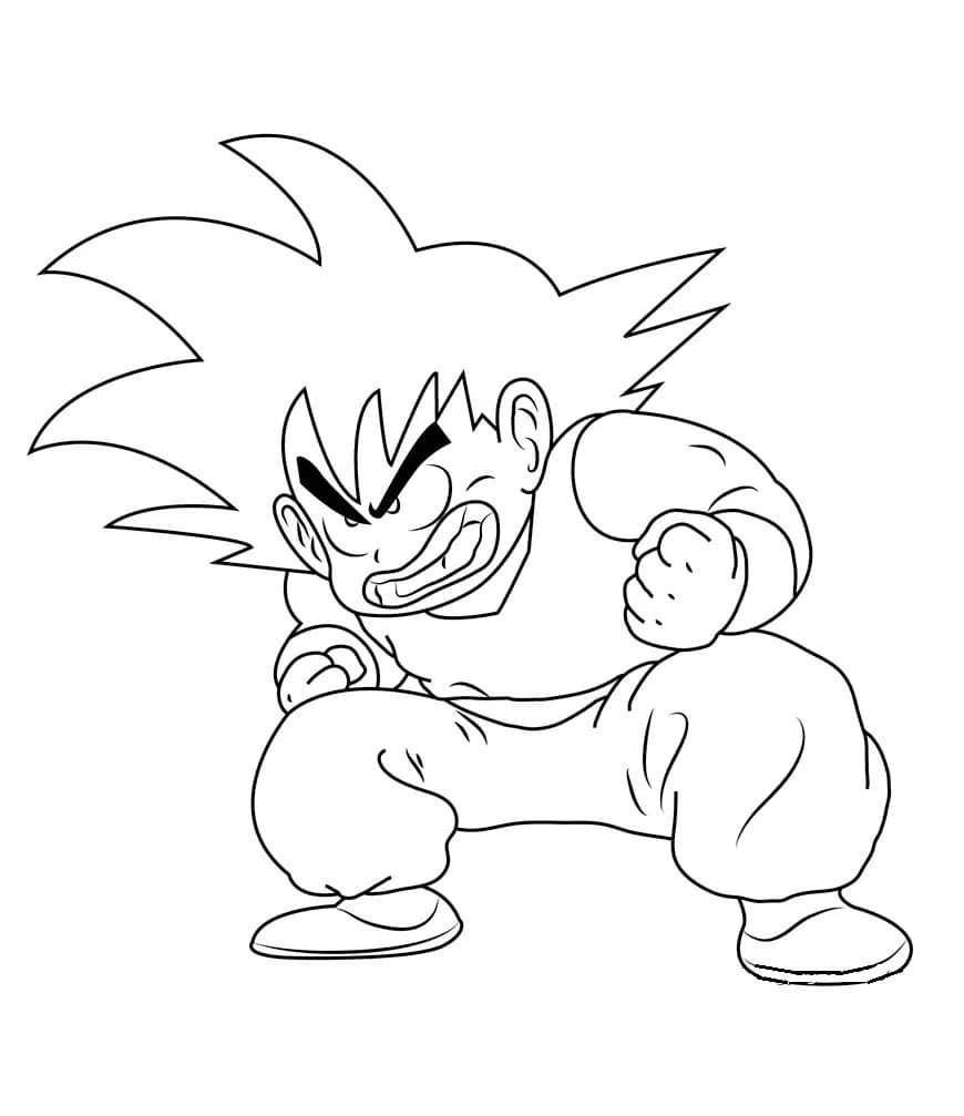 Son Goku zdarma prostý omalovánka