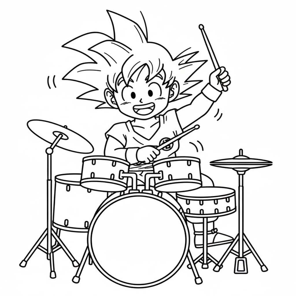 Son Goku zdarma snadný omalovánka