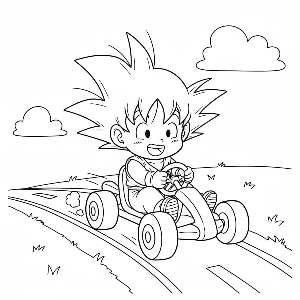 Son Goku zdarma základní tisknutelné omalovánka