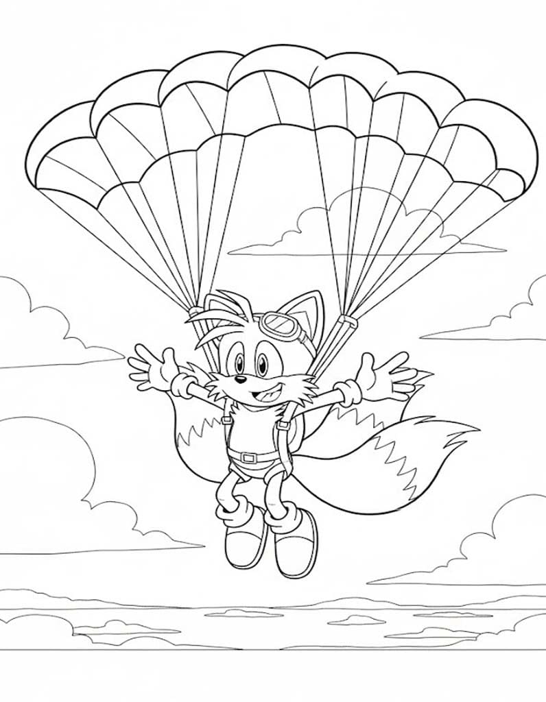 Tails k vytisknutí zdarma omalovánka