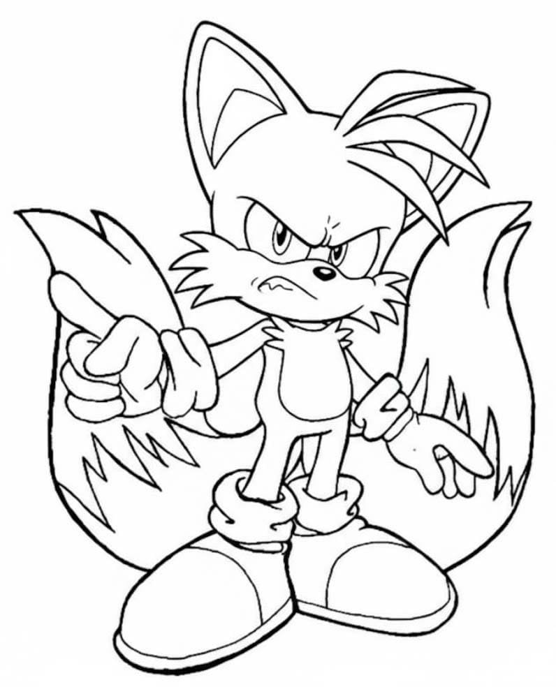 Tails zdarma pro děti omalovánka
