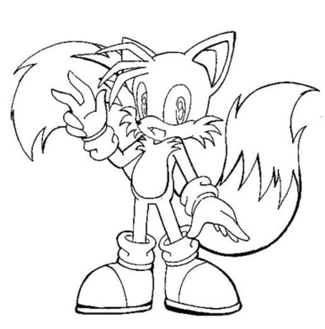 Tails zdarma prostý tisknutelné omalovánka