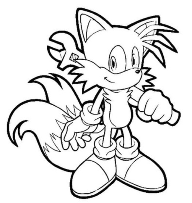 Tails zdarma snadný tisknutelné omalovánka