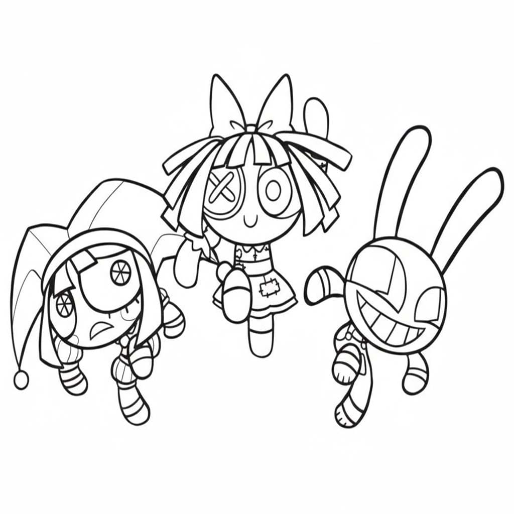 The Amazing Digital Circus pro děti omalovánka