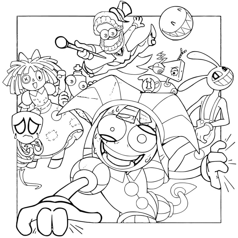 The Amazing Digital Circus snadný pro děti omalovánka